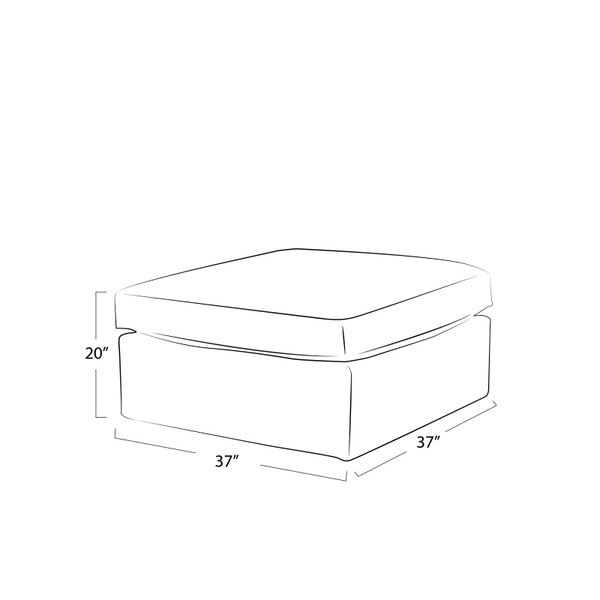 Elise Sectional Ottoman Piece (Olive) Line Drawing